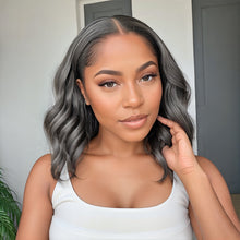 Load image into Gallery viewer, Salt And Pepper Loose Body Wave Hair 5x5 Closure Wig Lace Bob 100% Human Hair