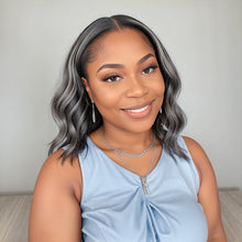 Load image into Gallery viewer, Salt And Pepper Loose Body Wave Hair 5x5 Closure Wig Lace Bob 100% Human Hair