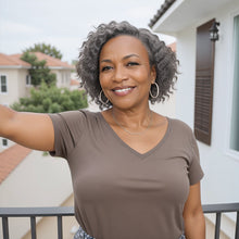 Load image into Gallery viewer, Salt And Pepper Short Kinky Curly Wig 13x4 Frontal Lace Human Hair Wigs