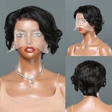 Load image into Gallery viewer, 13x4 Frontal Lace Shot Bob Wig Side Part Pixie Cut Human Hair