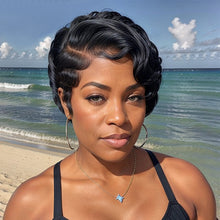 Load image into Gallery viewer, 13x4 Frontal Lace Shot Bob Wig Side Part Pixie Cut Human Hair
