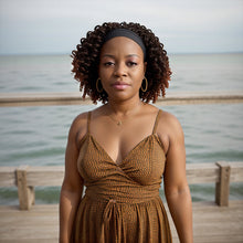 Load image into Gallery viewer, Brown Highlights Headband Short Twist Bob Wigs Kinky Curly Glueless Wig for Black Women
