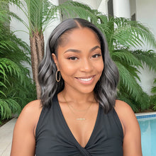 Load image into Gallery viewer, Salt And Pepper Loose Body Wave Hair 5x5 Closure Wig Lace Bob 100% Human Hair
