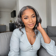 Load image into Gallery viewer, Salt And Pepper Loose Body Wave Hair 5x5 Closure Wig Lace Bob 100% Human Hair
