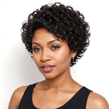 Load image into Gallery viewer, Short Black Human Hair Wig Glueless Bob Deep Curly 5x5 Closure Pre-cut Lace Wig For Summer
