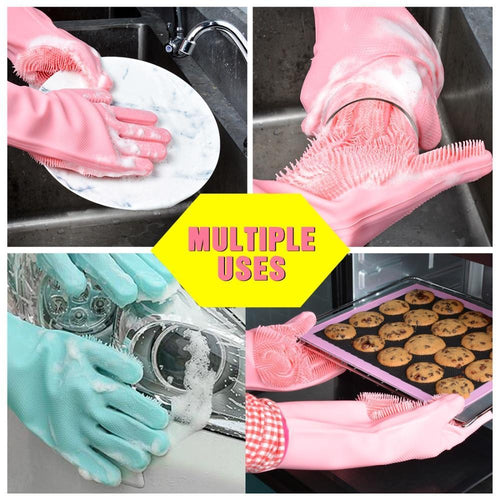 Silicone dish washing gloves